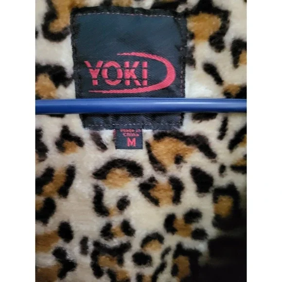 Yoki Olive‎ Green Anorak Jacket Leopard Faux Fur Lined Hooded Drawstring - Picture 10 of 11